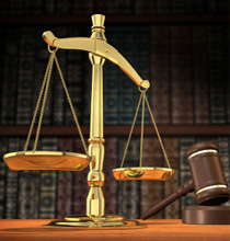 Scales and judge's gavel